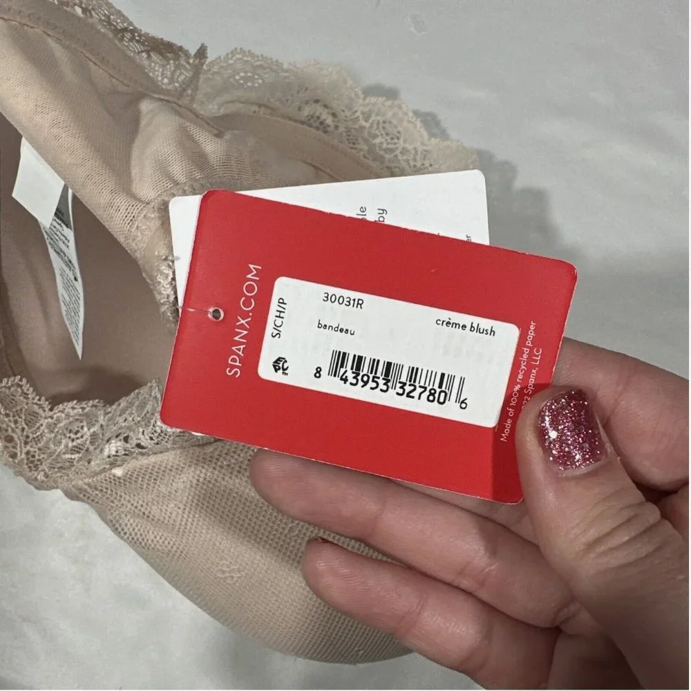 NWT‎ $48 Spanx [ Small Medium Large XL ] Undie-Tectable Bandeau Lace Bra Nude